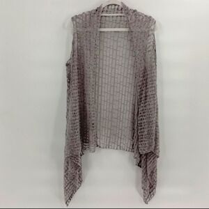 Gray mesh netted cardigan for layering unbranded sleeveless OSFM